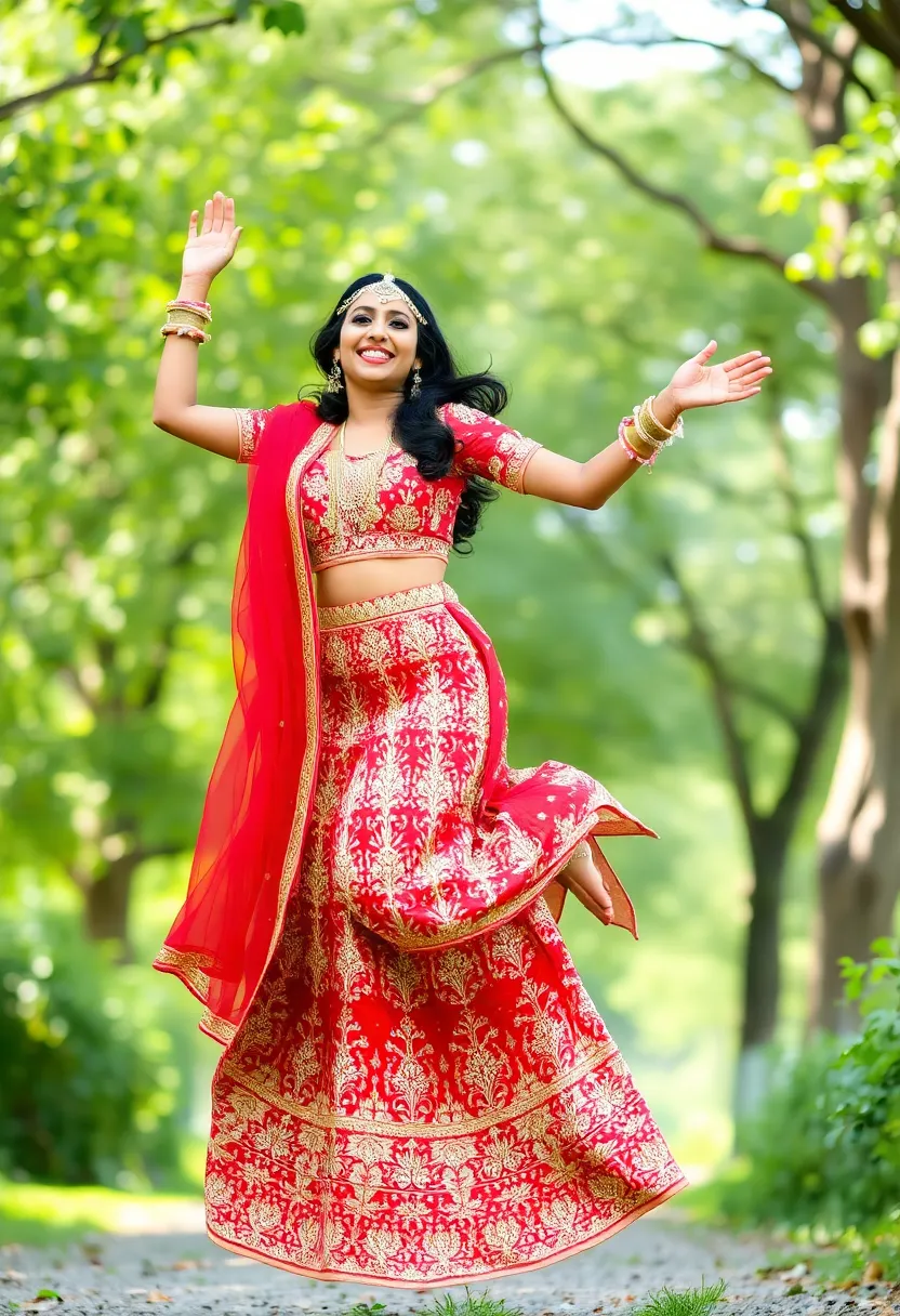 30 Elegant Bridal Poses Indian Wedding Photos You’ll Adore - 17. The Joyful Jump