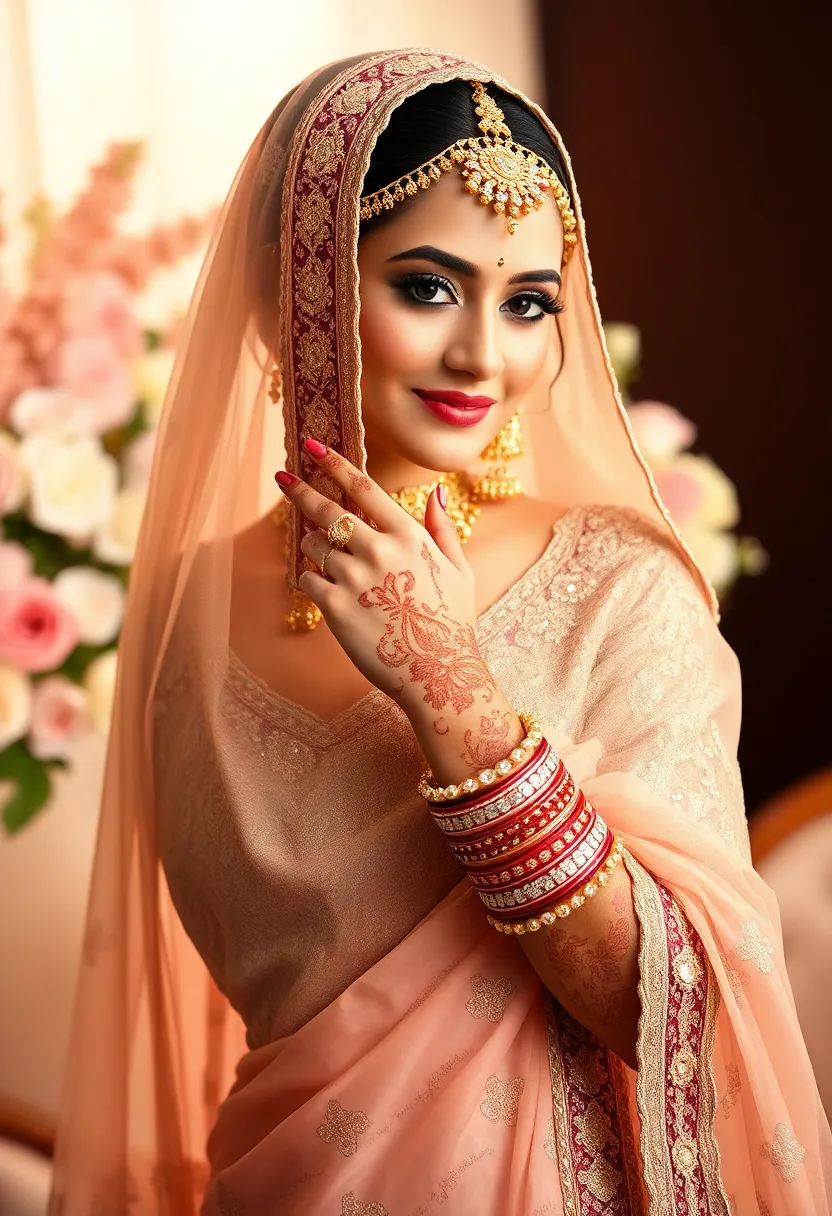 30 Elegant Bridal Poses Indian Wedding Photos You’ll Adore - 20. The Bridal Touch