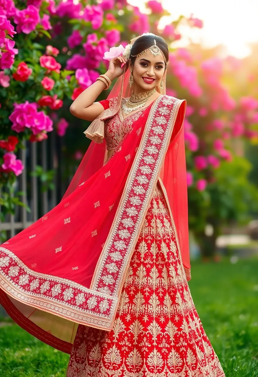 30 Elegant Bridal Poses Indian Wedding Photos You’ll Adore - 28. The Whimsical Pose