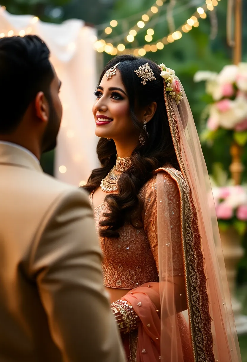 30 Elegant Bridal Poses Indian Wedding Photos You’ll Adore - 9. The First Look