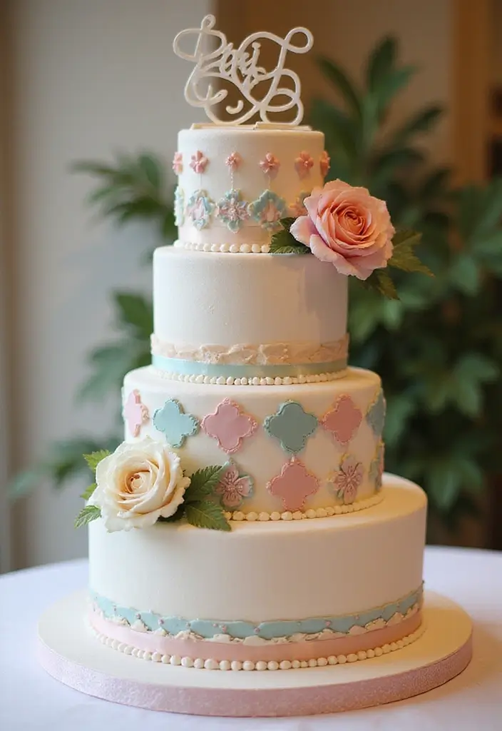 30 Fun and Stylish Retro Wedding Inspiration for Nostalgic Couples - 10. Retro Wedding Cake Designs