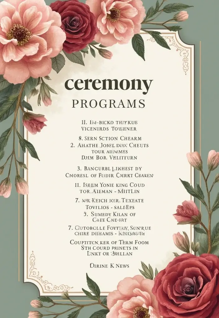 30 Fun and Stylish Retro Wedding Inspiration for Nostalgic Couples - 16. Nostalgic Ceremony Programs
