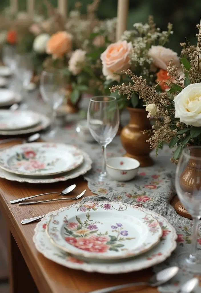 30 Fun and Stylish Retro Wedding Inspiration for Nostalgic Couples - 2. Vintage Floral Patterns
