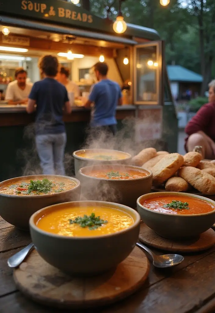 30 Popular Food Truck Wedding Ideas for a Trendy Feast - 26. Vegan Soup and Bread Truck