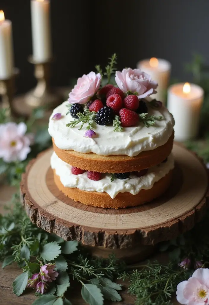 30 Stunning 25th Wedding Anniversary Cakes You’ll Love - 1. Rustic Elegance with Naked Cakes