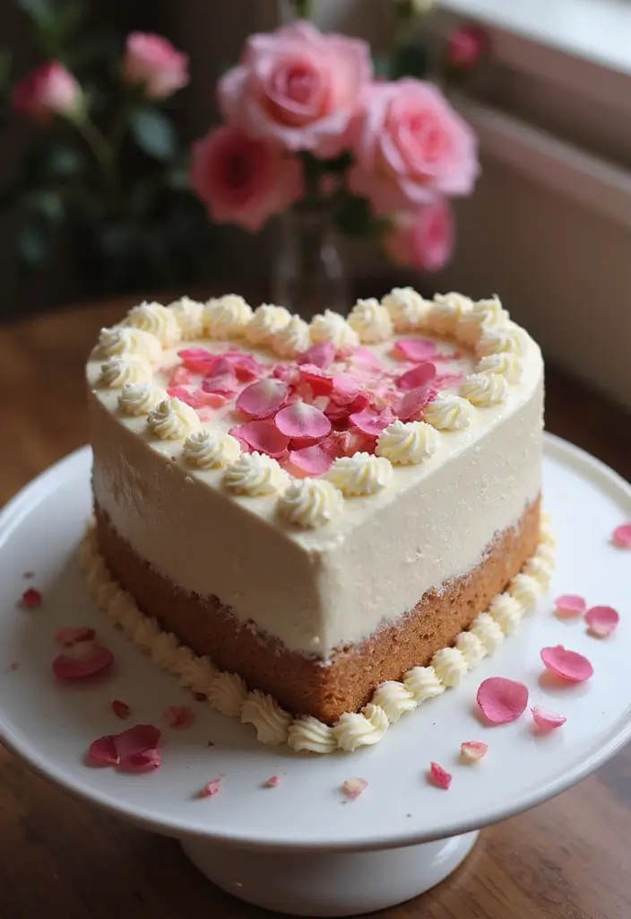 30 Stunning 25th Wedding Anniversary Cakes You’ll Love - 11. Romantic Heart-Shaped Cake
