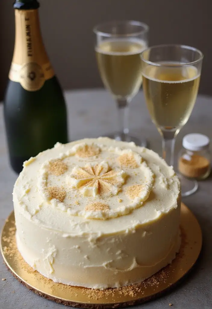 30 Stunning 25th Wedding Anniversary Cakes You’ll Love - 12. Vintage Champagne Cake