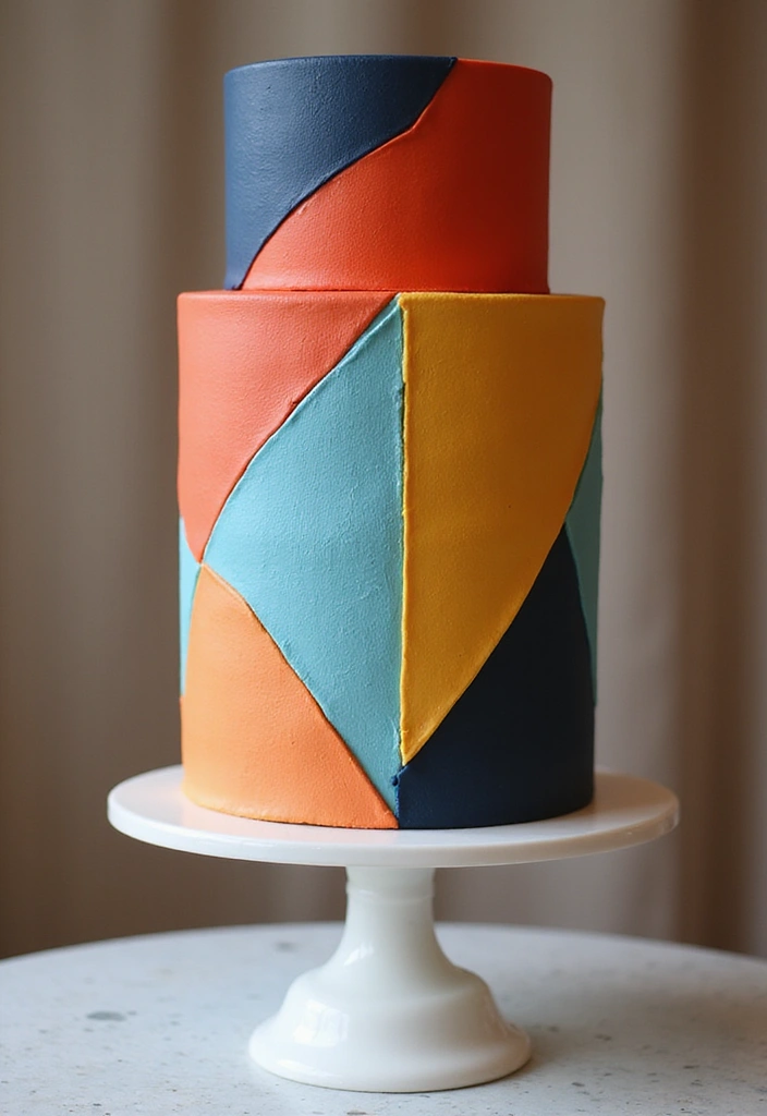 30 Stunning 25th Wedding Anniversary Cakes You’ll Love - 13. Geometric Styled Cake