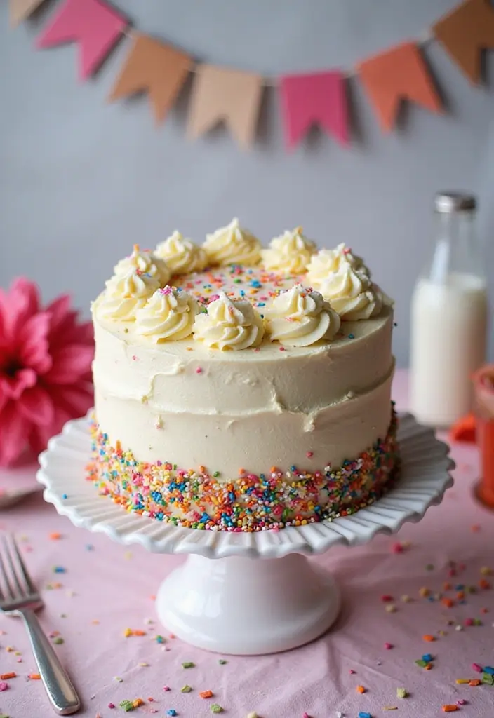 30 Stunning 25th Wedding Anniversary Cakes You’ll Love - 17. Funfetti Celebration Cake