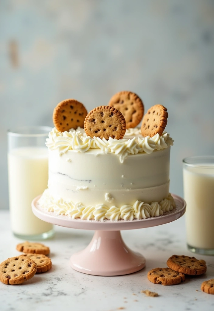30 Stunning 25th Wedding Anniversary Cakes You’ll Love - 21. Milk and Cookies Cake