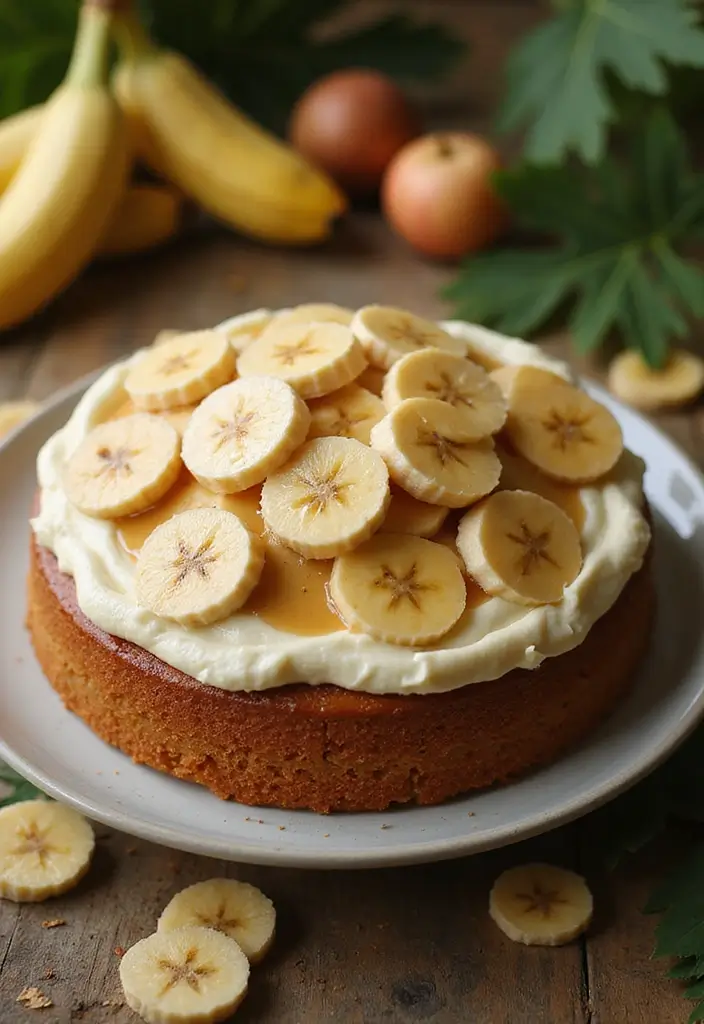 30 Stunning 25th Wedding Anniversary Cakes You’ll Love - 27. Classic Banana Foster Cake