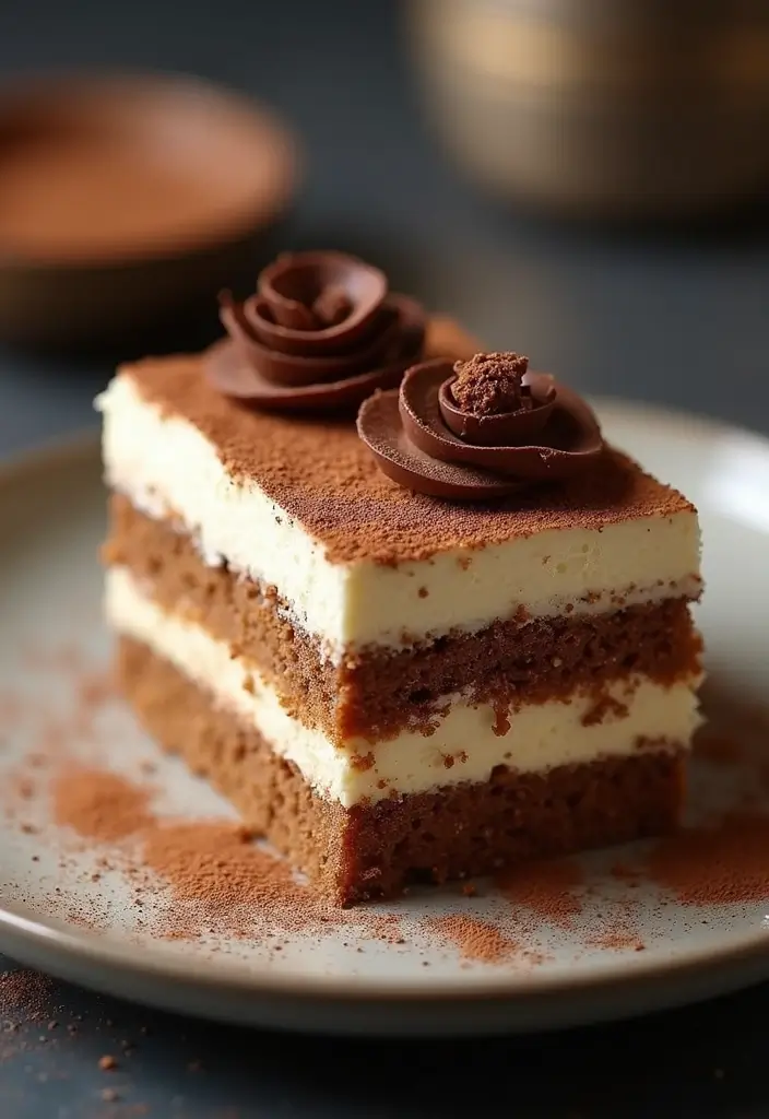 30 Stunning 25th Wedding Anniversary Cakes You’ll Love - 28. Exquisite Tiramisu Cake