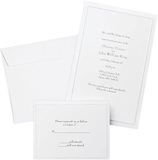 Gartner Studios Border Wedding Invitation Kit, Pearl White, 50-Count (61...