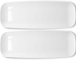 Rectangle White Serving Tray (2-Pack) - 17.5