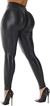 raita High Waist Faux Leather Leggings for Women Black PU Butt Lift Sexy...