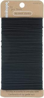 Minihope no-metal girls elastic hair ties, women's black elastics, 2mm H...