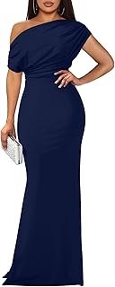 Women's Elegant Sleeveless Off Shoulder Bodycon Long Formal Party Evenin...