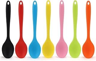 7PCS Silicone Serving Spoons Set,Vituer Heat Resistant Kitchen Spoons fo...