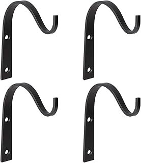 Mkono 4 Pack Iron Wall Hooks for Hanging Plant Lanterns, Plant Hanger Fe...