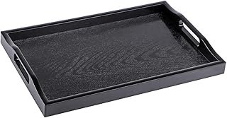 MDLUU Plastic Serving Tray, Ottoman Tray with Cutout Handles, Rectangle ...
