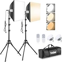 Torjim Softbox Photography Lighting Kit, 16'' x 16'' Professional Softbo...