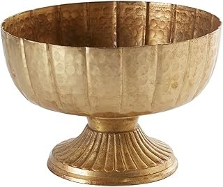 Distressed Gold Metal Compote Bowl | Gold Compote Vase l Lita Metal Vase...