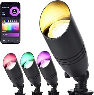 RGB Low Voltage Landscape Lighting Kit, 12 Volt Color Changing Landscape...