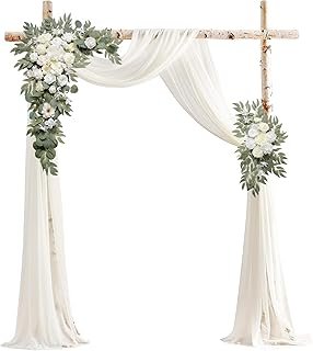 Arch Flowers with Drapes Kit (Pack of 3) for Wedding Ceremony Arbor and ...