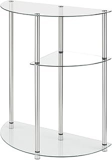 Convenience Concepts Designs2Go Classic Glass 3-Tier Display Entryway Ta...