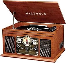 Victrola The Quincy 6-in-1 Bluetooth Record Player & Multimedia Center w...