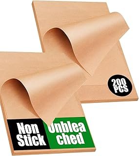 200 PCS Unbleached Parchment Paper Sheets for Baking 12x16 Inches, Non-S...