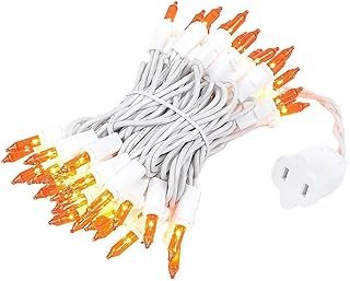 Novelty Lights 11 Feet 50 Bulb Incandescent Mini Light String, Amber wit...
