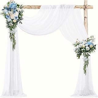 VOK White Wedding Arch Draping Fabric Chiffon Fabric, 29in x 18Ft Sheer ...