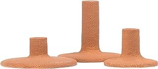 Main + Mesa Stoneware Taper Candle Holders, Set of 3