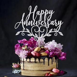 Glitter Happy Anniversary Cake Topper,Wedding Anniversary Cake Toppers, ...