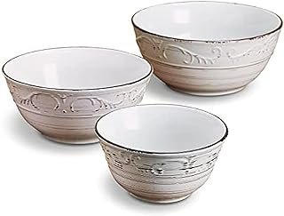 Pfaltzgraff Trellis Serving Bowls, Set of 3, White
