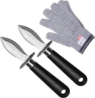Oyster Shucking Knife Clam Knife Shucker Shellfish Seafood Opener with N...
