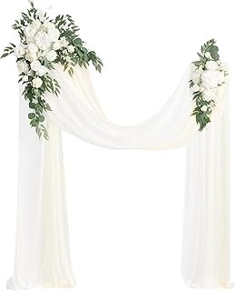 Ling's moment Artificial Wedding Arch Flowers Kit Pack of 4, 2pcs Hangin...