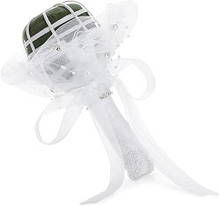 Sparkle and Bash Wedding Bouquet Holder - 3 x 7 in, White Lace & Rhinest...