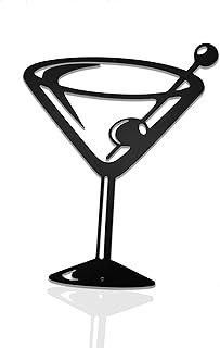 AWISBI Metal Martini Glass Decor, Bar Cart Bourbon Wall Art, Beer Gin De...