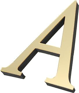 PATIKIL 3D Acrylic Alphabet Mirror Wall Stickers Letter A Self-Adhesive ...