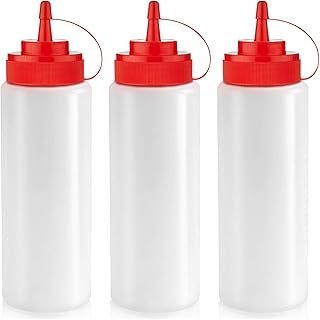 Norcalway 12 oz Condiment Squeeze Bottles for Sauces - Leak Proof Oil, S...