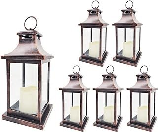 6PCS LED Decorative Lanterns, Kate Aspen Copper Vintage Rustic Home Déco...