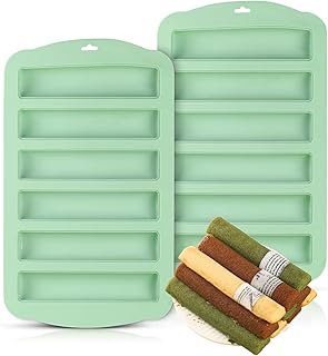 2pcs Granola Bar Mold, 6 Cavity Rectangle Chocolate Silicone Mold for Ba...
