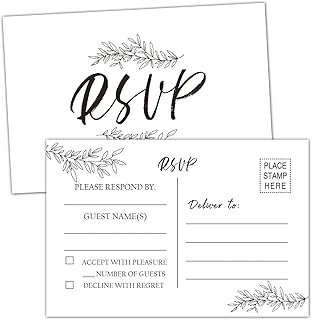 50 RSVP Cards - Response Cards for Wedding, Rehearsal Dinner, Baby & Bri...