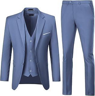 Men Suits 3 Pieces Set Slim Fit Wedding Suit Groomsmen Prom Suit Tuxedo ...