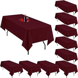 10 Pack Burgundy Tablecloth for 6 Foot Rectangle Tables - 60 x 102 Inch ...