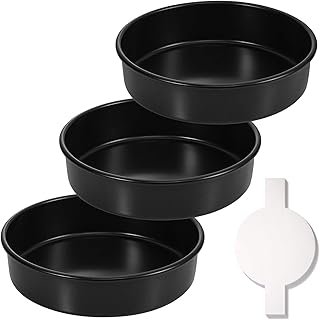 HIWARE 8-Inch Round Cake Pan Set of 3, Nonstick Baking Cake Pans with 90...