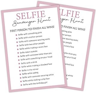 Selfie Scavenger Hunt - Birthday Party Games, Family Games Party Decor F...