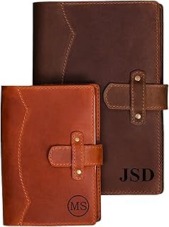 100% Genuine Leather Journal Engraved Name or Initials – Crafted in USA ...